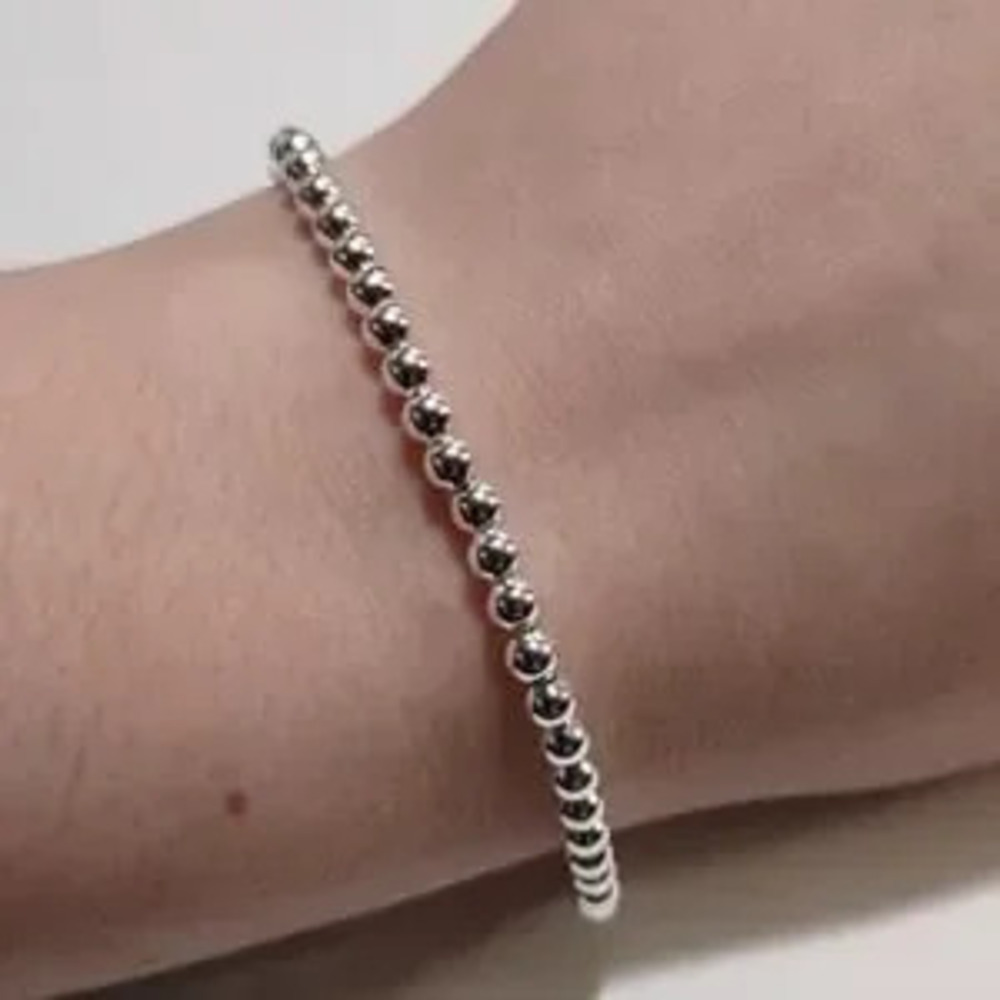925 Silver Pearl Bracelet 4mm Jewelry Sterling Christmas Birthday Gift - NEW!